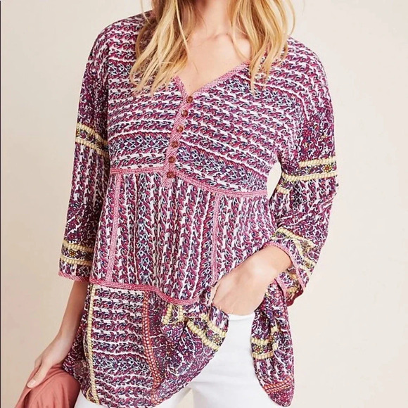 Anthropologie Maeve Lilyana Boho Chic Top - Picture 1 of 6